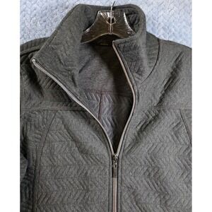 prAna Jacket Womens Medium Gray Fleece Full Zip‎ Travel Hiking Gorpcore